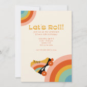Retro Roller Skate Anniversaire Fête Invitation (Devant)