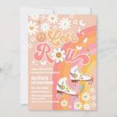 Retro Roller Skate Birthday Invitation (Devant)
