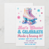 Retro Roller Skate Custom Birthday Invitation (Devant / Derrière)