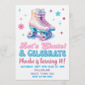Retro Roller Skate Custom Birthday Invitation (Devant)