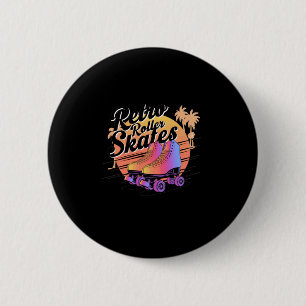 Retro Roller Skates - 80s Vibes Sticker Ronde Button 5,7 Cm