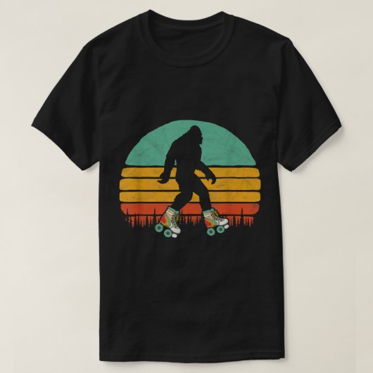 Retro Roller Skating Bigfoot Design T-shirt (Design voorkant)