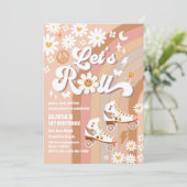Retro Roller Skating Birthday Invitation (Debout devant)
