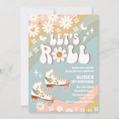 Retro Roller Skating Birthday Invitation (Devant)