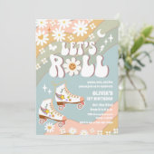 Retro Roller Skating Birthday Invitation (Debout devant)