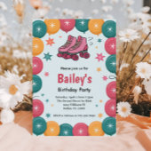 Retro Roller Skating Birthday Kaart