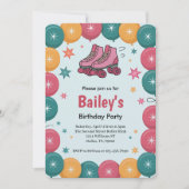 Retro Roller Skating Birthday Kaart (Voorkant)