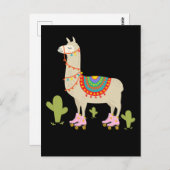 Retro Roller Skating Lama Roller Skater Dier Briefkaart (Voorkant / Achterkant)
