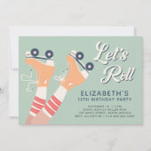 Retro Roller Skating Sage Birthday Kaart (Voorkant)