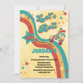 Retro Roller Sking Anniversaire Fête Invitation (Devant)