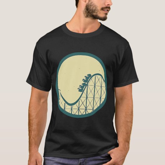 Retro Rollerkuster Extreme  Theme Park T-shirt (Voorkant)