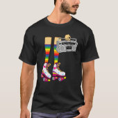 Retro Rollerskates  80's Roller Disco Skating Girl T-shirt (Voorkant)