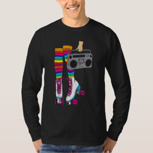 Retro Rollerskates 80's Roller Disco Skating Girl T-shirt