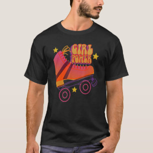 Retro Rollerskates 80's Roller Disco Skating Girl T-shirt