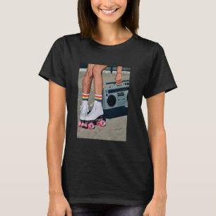 Retro Rollerskates Funny 80's Roller Disco Skating T-shirt
