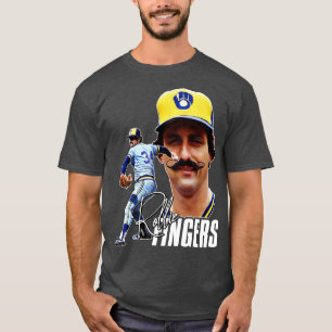 Retro Rollie Vingers Handlebar Crew Tribute T-shirt
