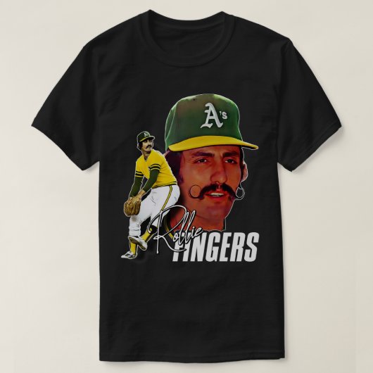 Retro Rollie Vingers Handlebar Tribute T-shirt (Design voorkant)