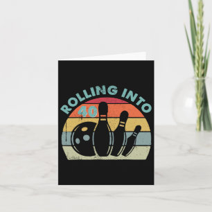 Retro Rolling In Naar 40 Bowling Bowler 40e Kaart
