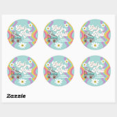 Retro Rolschaatsen Regenboog Verjaardag Stickers (Vel)