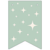 Retro Rolschaatsen Sage Groen Verjaardagsfeest Vlaggetjes (Eerste vlag)