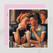 Retro Romance Feestdagenkaart (Voorkant / Achterkant)