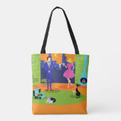 Retro Romantic Evening Couple Canvas tas (Achterkant)