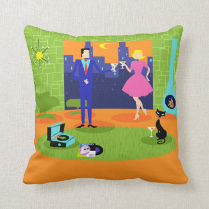 Retro Romantic Evening Couple Sierkussen