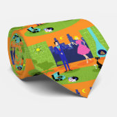 Retro Romantic Evening Couple Stropdas (Opgerold)