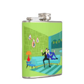 Retro Romantic Gay Couple Flask Heupfles (Rechts)