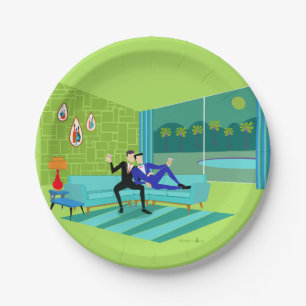 Retro Romantic Gay Couple Paper Bord