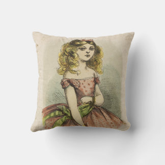 Retro Romantic Valentine's Day Card, 19th century Kussen