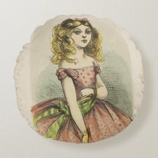 Retro Romantic Valentine's Day Card, 19th century Rond Kussen