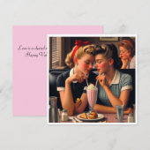 Retro Romantiek Feestdagenkaart (Voorkant / Achterkant)