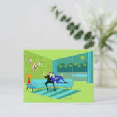 Retro Romantique Gay Couple Postcard Invitation (Debout devant)