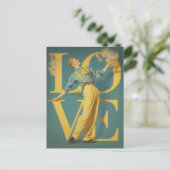 Retro Romantische LIEFDE Briefkaart (Staand voorkant)