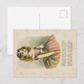 Retro romantische Valentijnskaart, 19e eeuw Briefkaart (Voorkant / Achterkant)