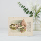 Retro romantische Valentijnskaart, 19e eeuw Briefkaart (Staand voorkant)