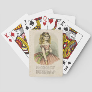 Retro romantische Valentijnskaart, 19e eeuw Pokerkaarten
