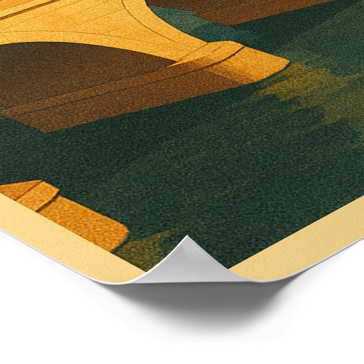 Retro Rome, Italië in Art Deco Stijl Reizen Poster (Hoek)