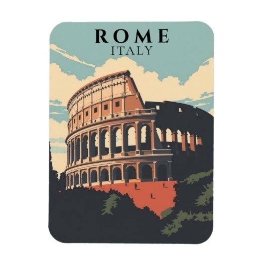 Retro Rome Italië Souvenir Classic Colosseum Magneet (Verticaal)