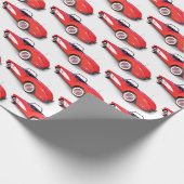 Retro rood 1960 Corvette op wit Cadeaupapier (Hoek)