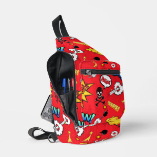 Retro Rood Comic Book Pop Art Explosiepatroon Sling Bag
