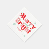 Retro rood en Blauwgroen vrolijk en stralend kerst Servet (Hoek)