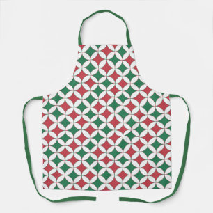 Retro Rood en Groen Vierkant Plaid Schort