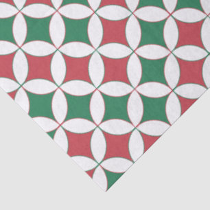 Retro Rood en Groen Vierkant Plaid Tissuepapier