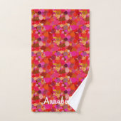 Retro Rood en Roze cirkelpatroon Bad Handdoek (Handdoek)