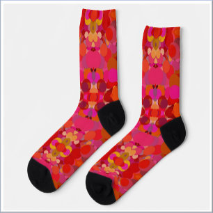 Retro rood en roze unieke mode sokken