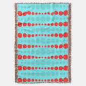 Retro Rood en Turquoise Stippen Gooi Deken (Voorkant Verticaal)