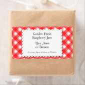 Retro Rood en Wit Geplakt Bewerkbaar Etiket (Insitu)