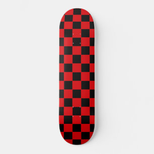 Retro rood en zwart geruit skateboard